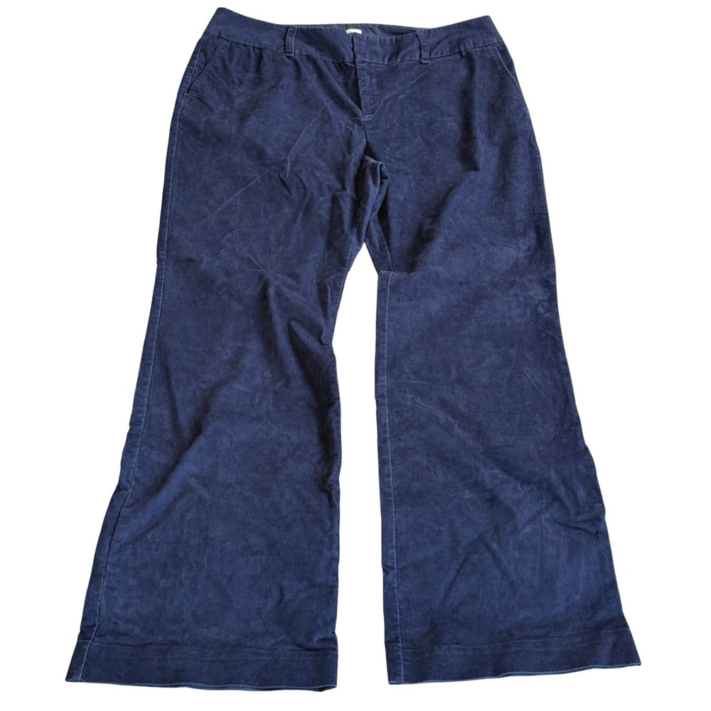 Gap 2000s Wide Leg Corduroy Pants Navy Blue 18 Stretch Trousers Retro Cozy Cabin